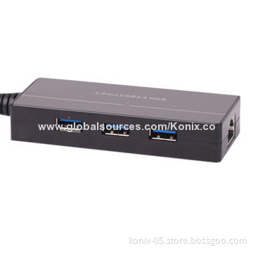 Bus-powered USB 3.0 Hub 3-port with One 1000MbpsNew